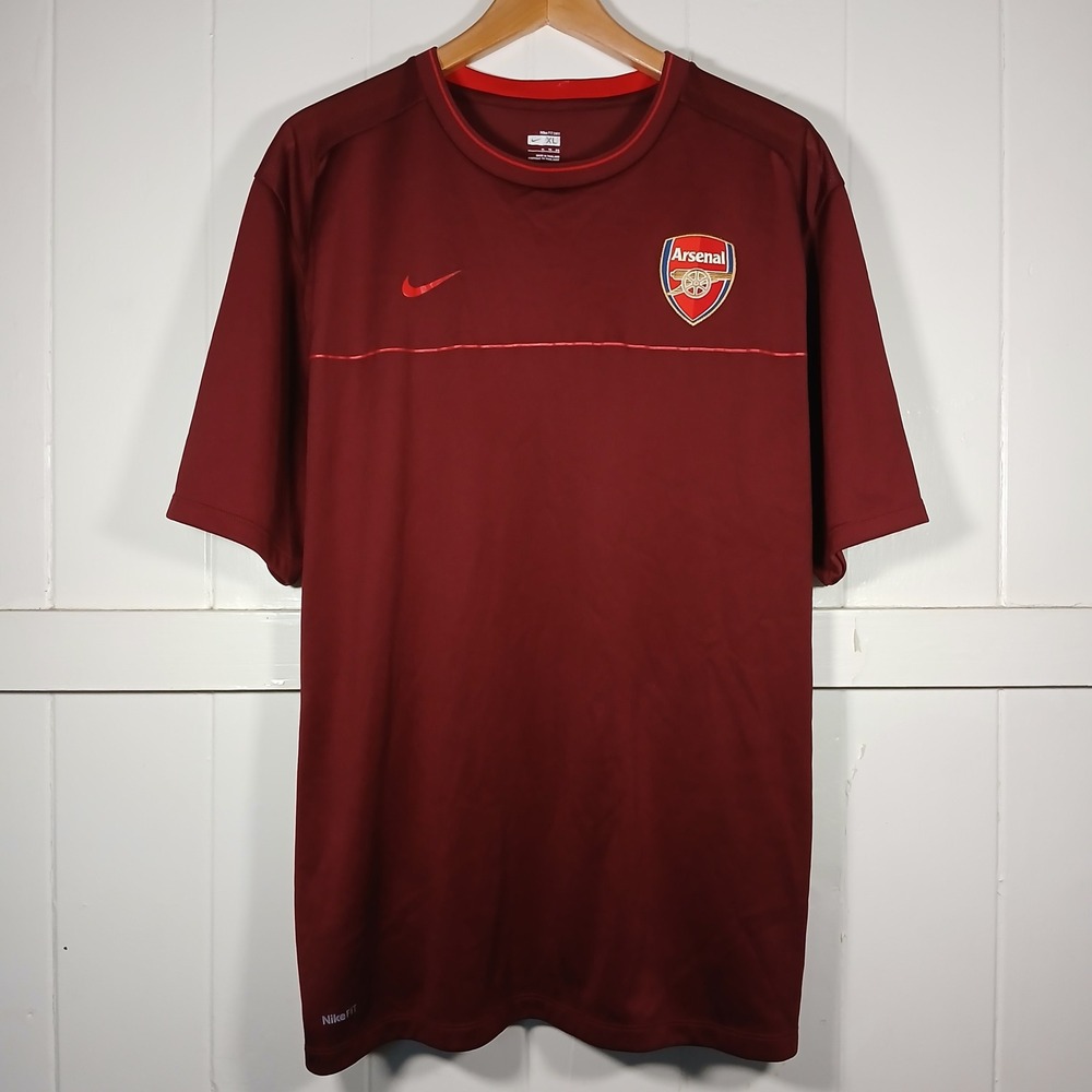 Nike Arsenal FC Soccer Top Training Shirt Mens XL Maroon NikeFIT 287541-601